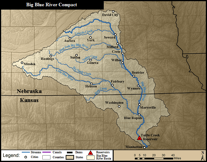map of watershed area for Big Blue River Compact
