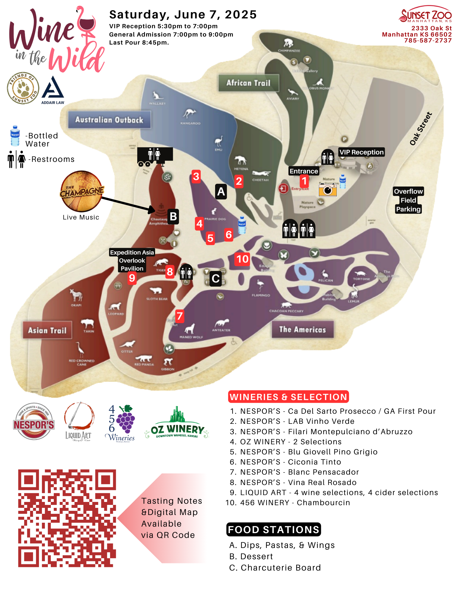 Map and layout for Wine in the Wild 2025 